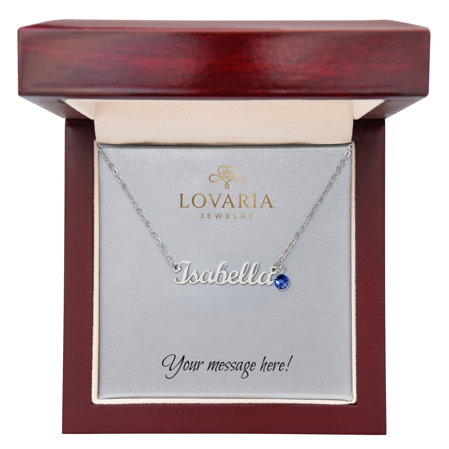 Custom Name Necklace with Birthstone - 18K Yellow Gold Finish