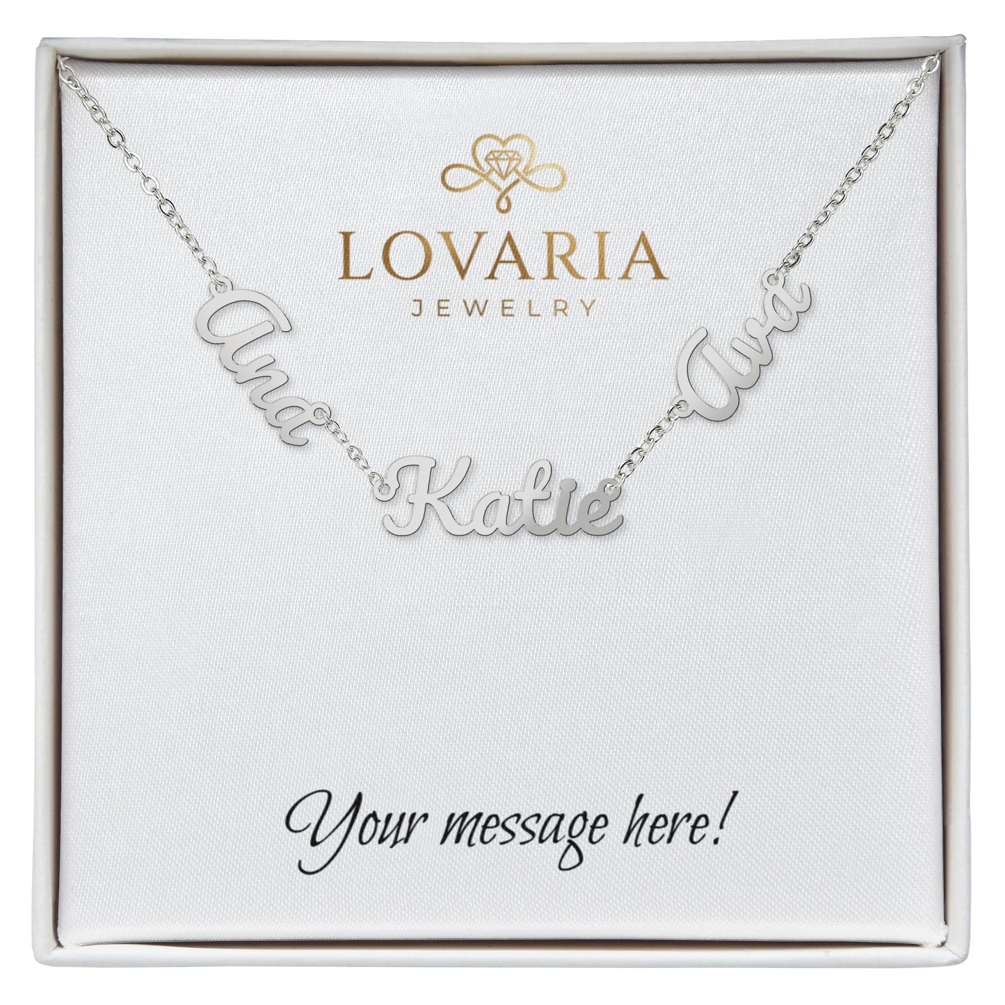 Multiple Name Necklace - 18K Yellow Gold Finish
