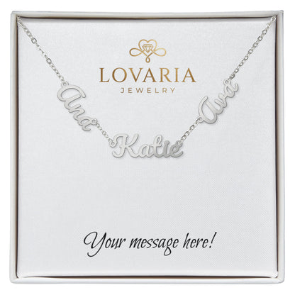 Multiple Name Necklace - 18K Yellow Gold Finish