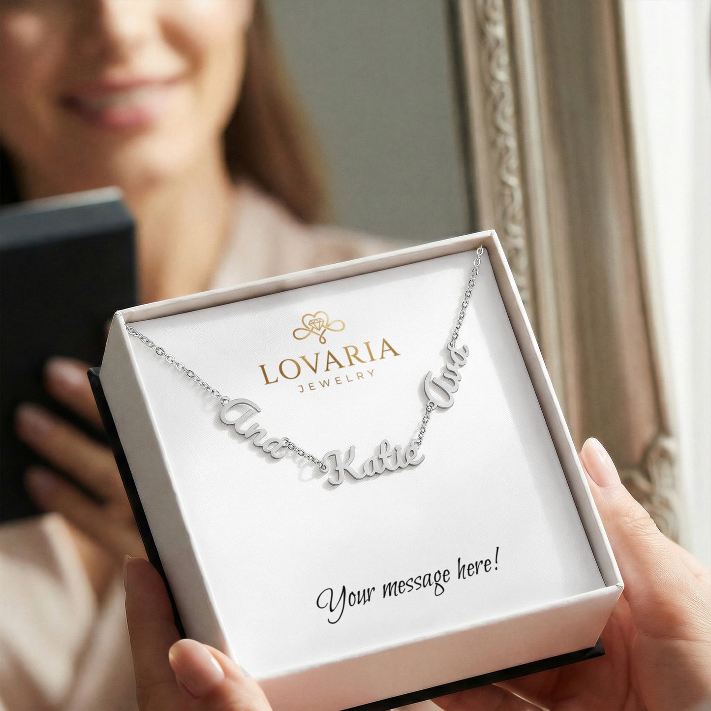 Multiple Name Necklace - 18K Yellow Gold Finish