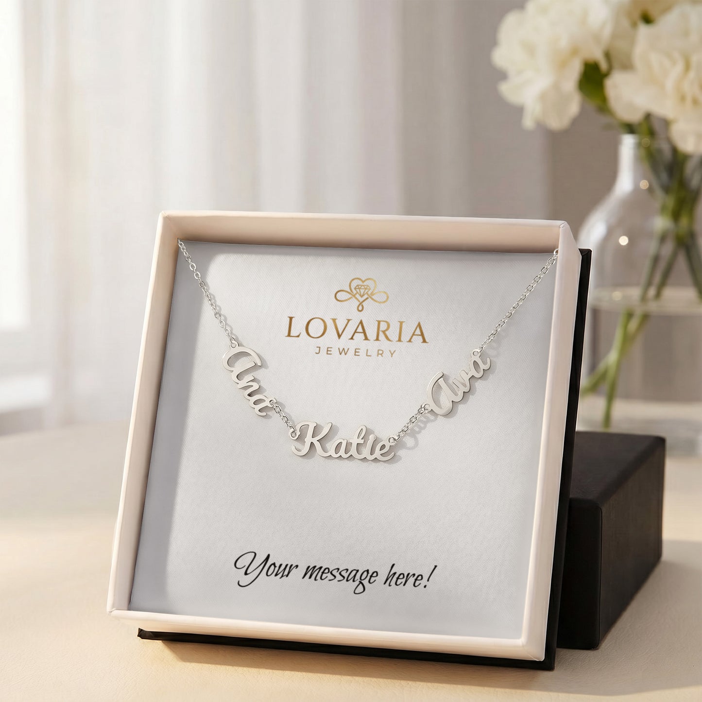 Multiple Name Necklace - 18K Yellow Gold Finish