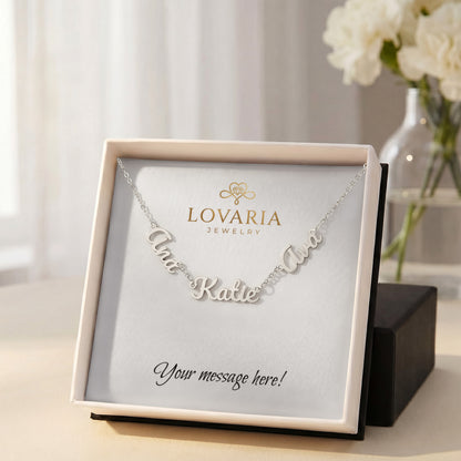 Multiple Name Necklace - 18K Yellow Gold Finish
