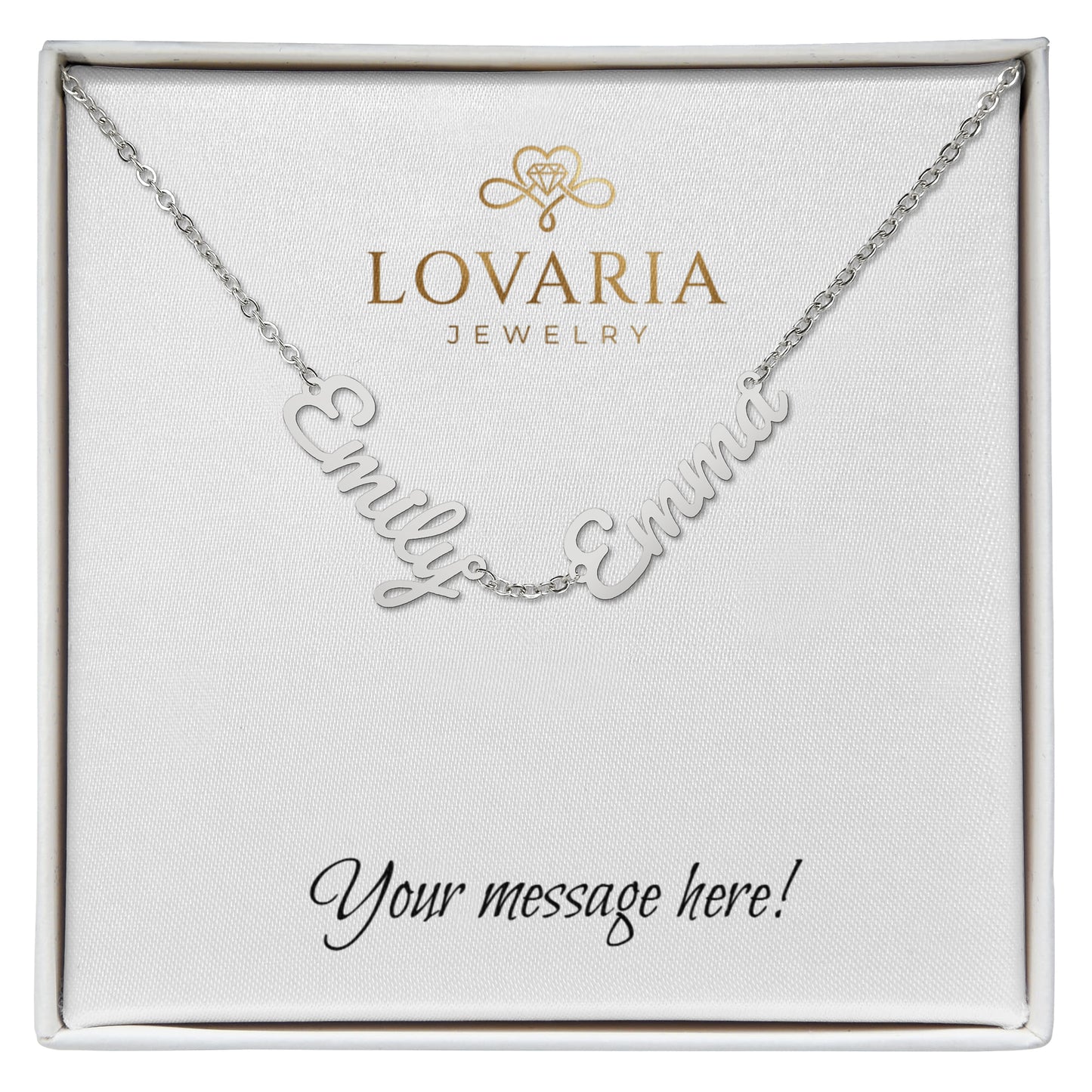 Multiple Name Necklace - 18K Yellow Gold Finish