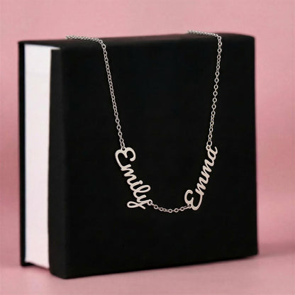 Multiple Name Necklace - 18K Yellow Gold Finish