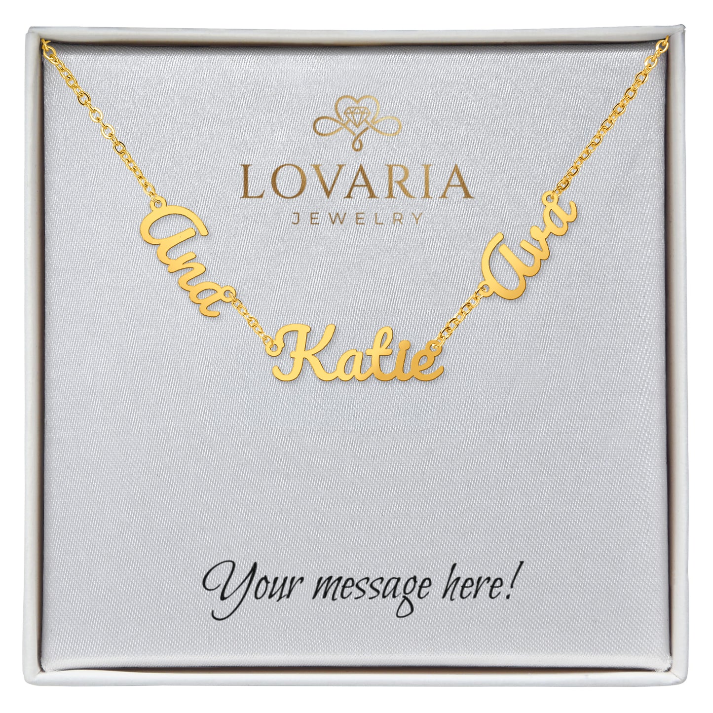 Multiple Name Necklace - 18K Yellow Gold Finish