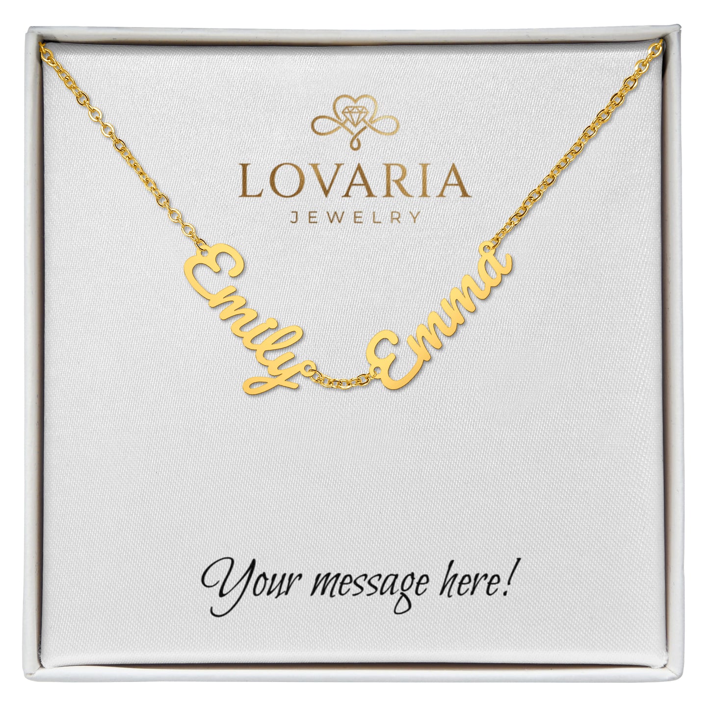 Multiple Name Necklace - 18K Yellow Gold Finish