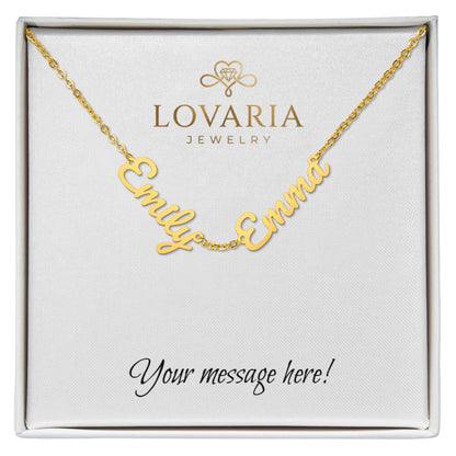 Multiple Name Necklace - 18K Yellow Gold Finish