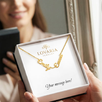 Multiple Name Necklace - 18K Yellow Gold Finish