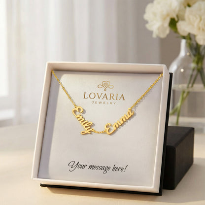 Multiple Name Necklace - 18K Yellow Gold Finish