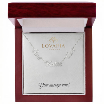 Multiple Name Necklace - 18K Yellow Gold Finish