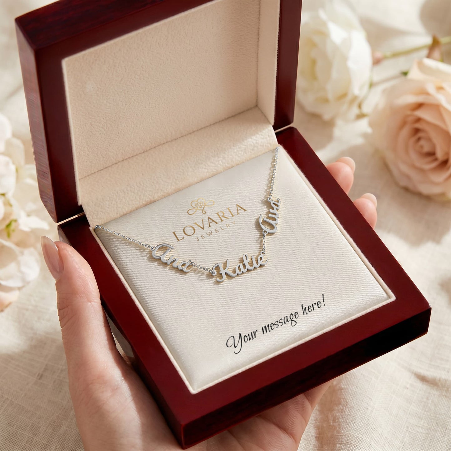 Multiple Name Necklace - 18K Yellow Gold Finish
