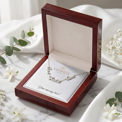 Multiple Name Necklace - 18K Yellow Gold Finish