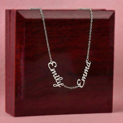Multiple Name Necklace - 18K Yellow Gold Finish