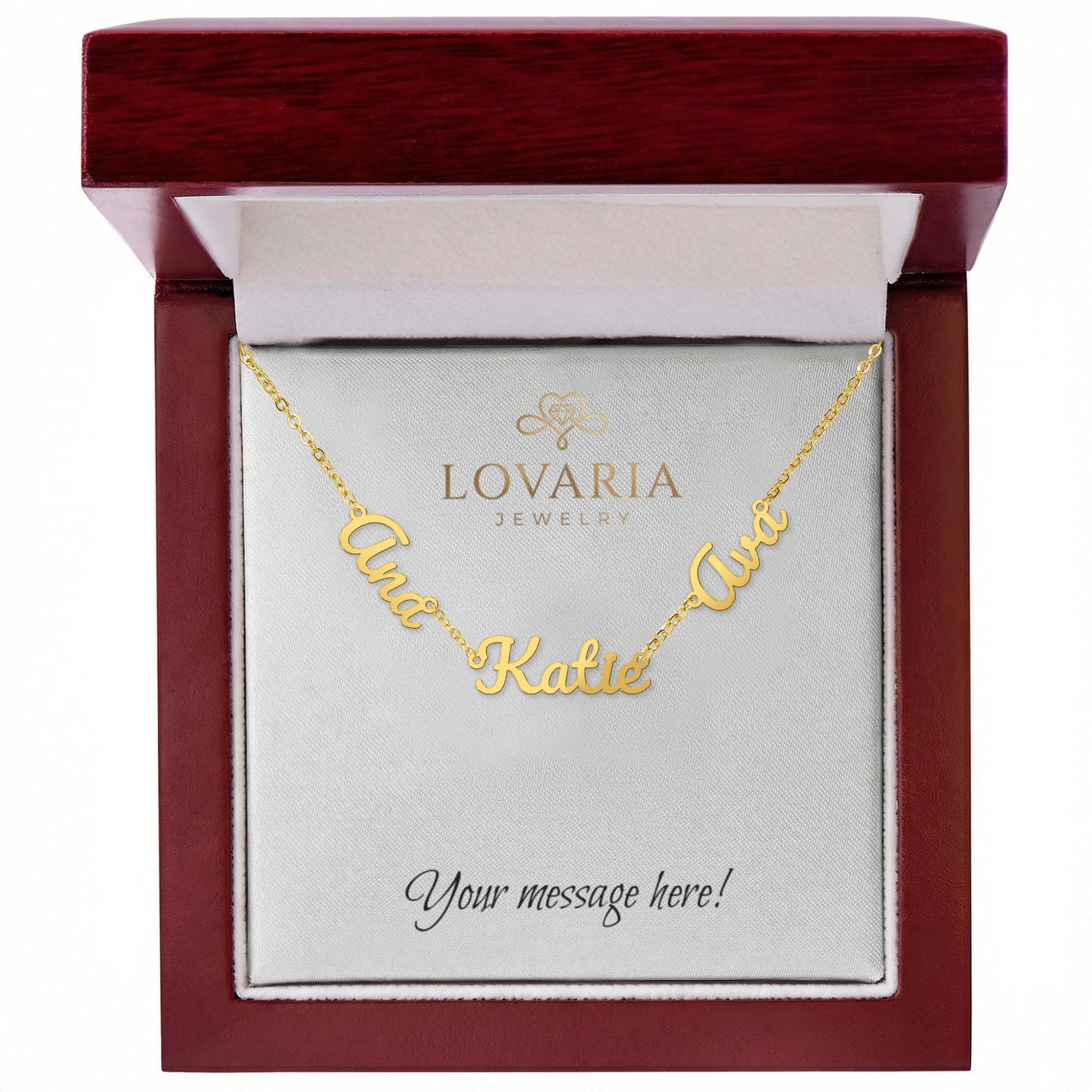 Multiple Name Necklace - 18K Yellow Gold Finish