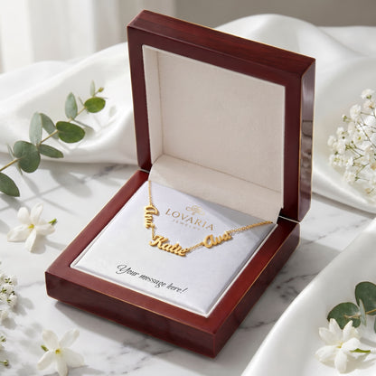 Multiple Name Necklace - 18K Yellow Gold Finish