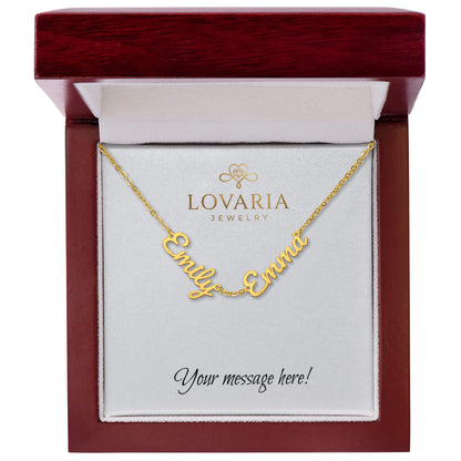 Multiple Name Necklace - 18K Yellow Gold Finish