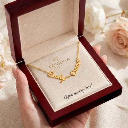 Multiple Name Necklace - 18K Yellow Gold Finish