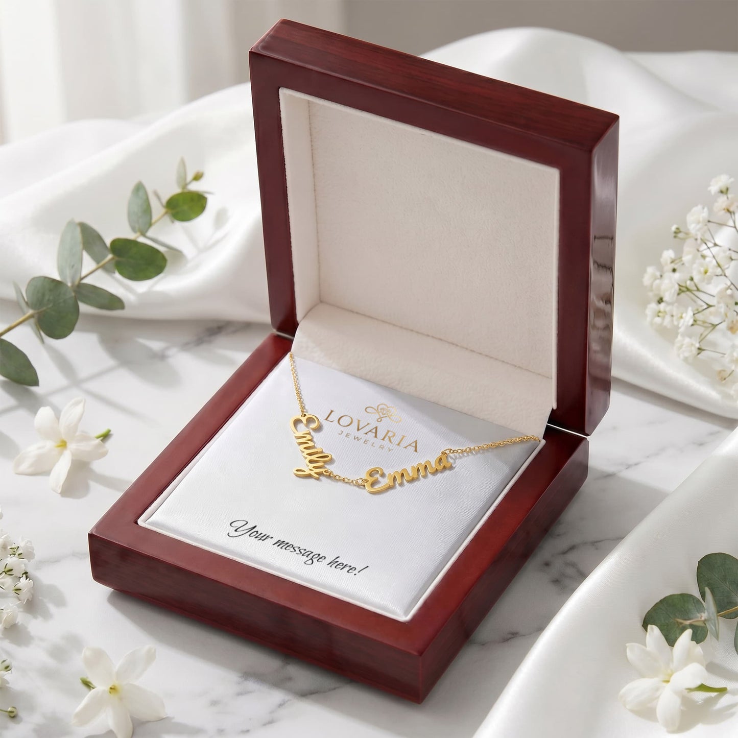 Multiple Name Necklace - 18K Yellow Gold Finish