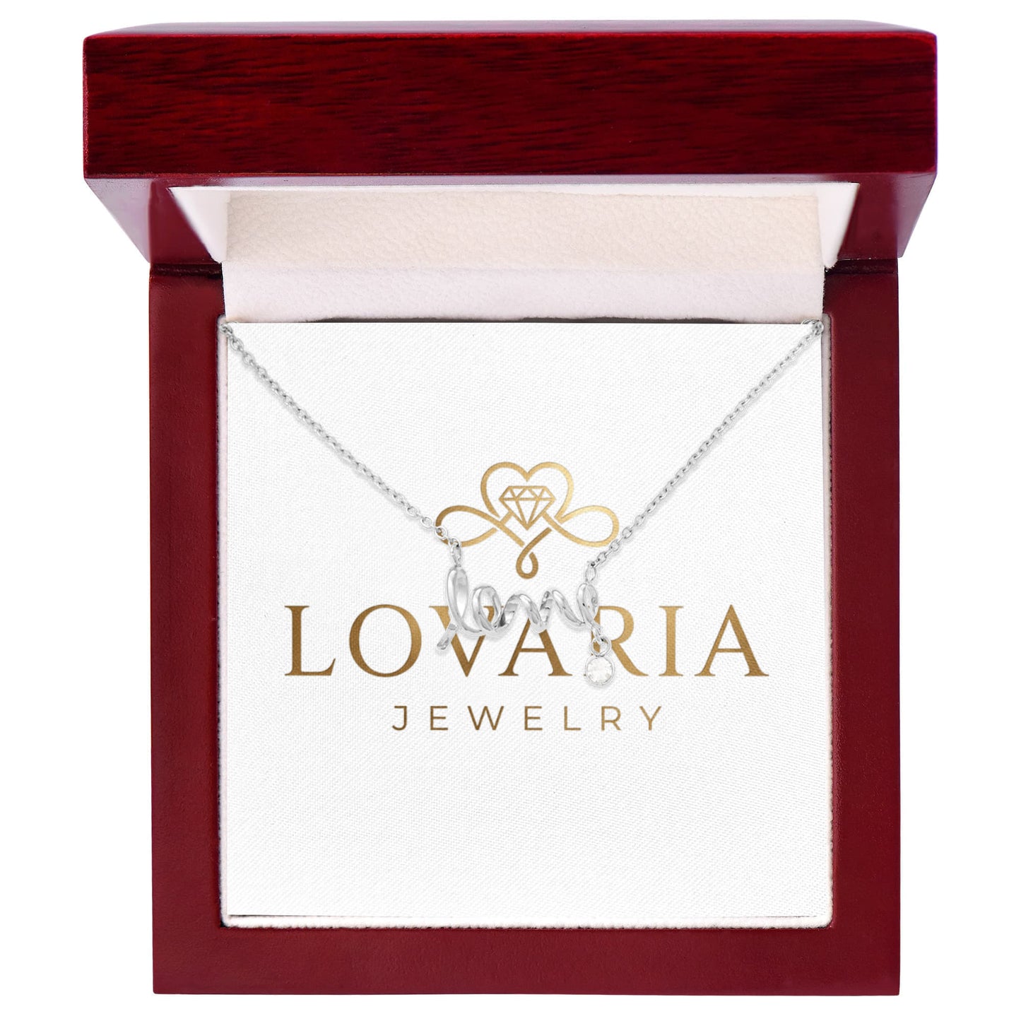 Scripted Love Necklace, 18K Gold Plated Necklace