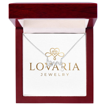 Scripted Love Necklace, 18K Gold Plated Necklace