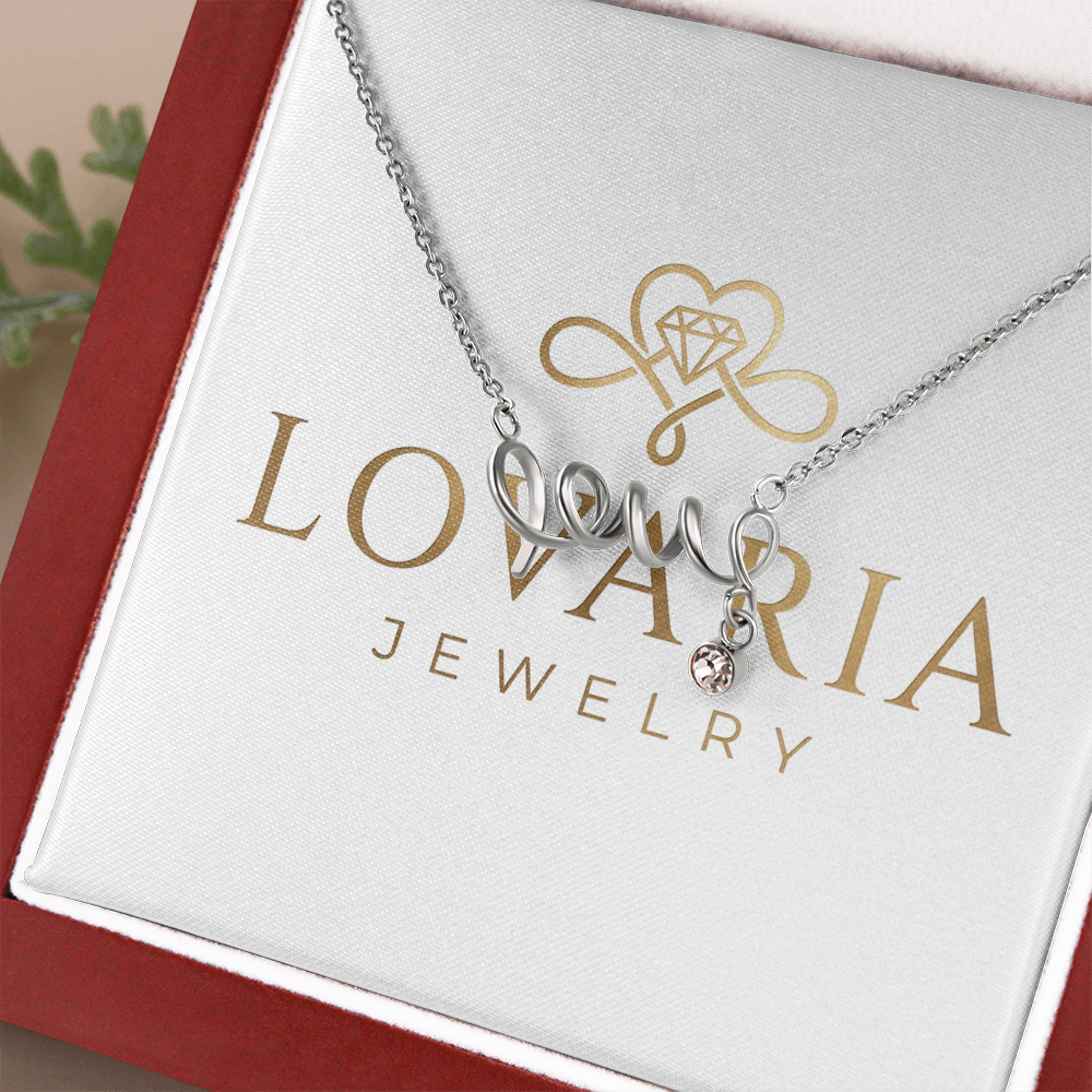 Scripted Love Necklace, 18K Gold Plated Necklace
