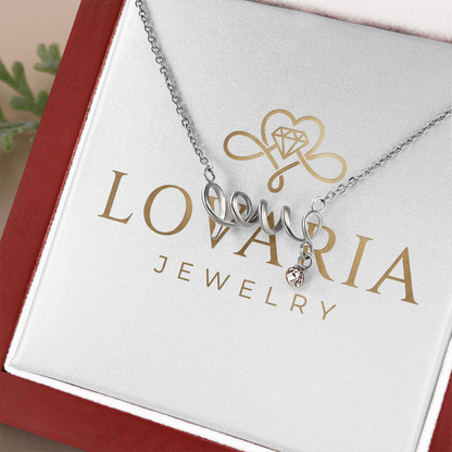 Scripted Love Necklace, 18K Gold Plated Necklace