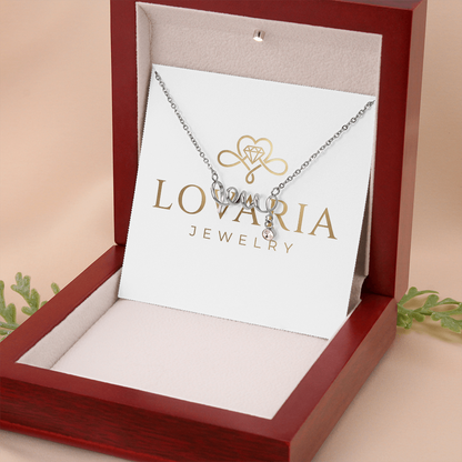 Scripted Love Necklace, 18K Gold Plated Necklace
