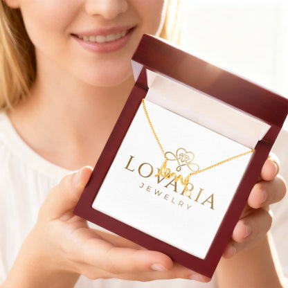 Scripted Love Necklace, 18K Gold Plated Necklace