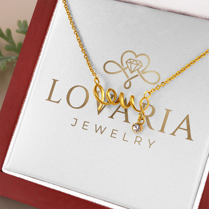 Scripted Love Necklace, 18K Gold Plated Necklace