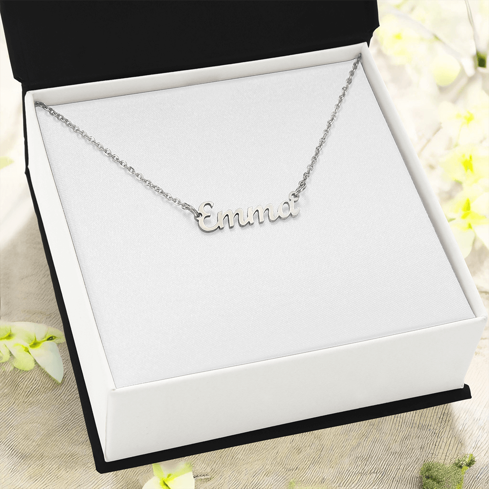 Custom Name Necklace, 18K Gold Plated Name Necklace