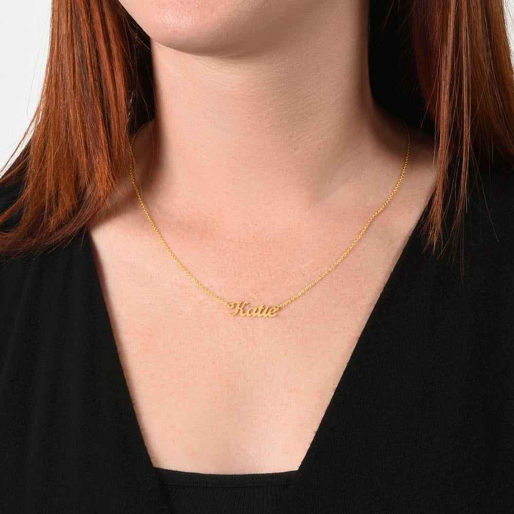 Custom Name Necklace, 18K Gold Plated Name Necklace