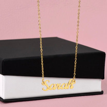 Custom Name Necklace, 18K Gold Plated Name Necklace