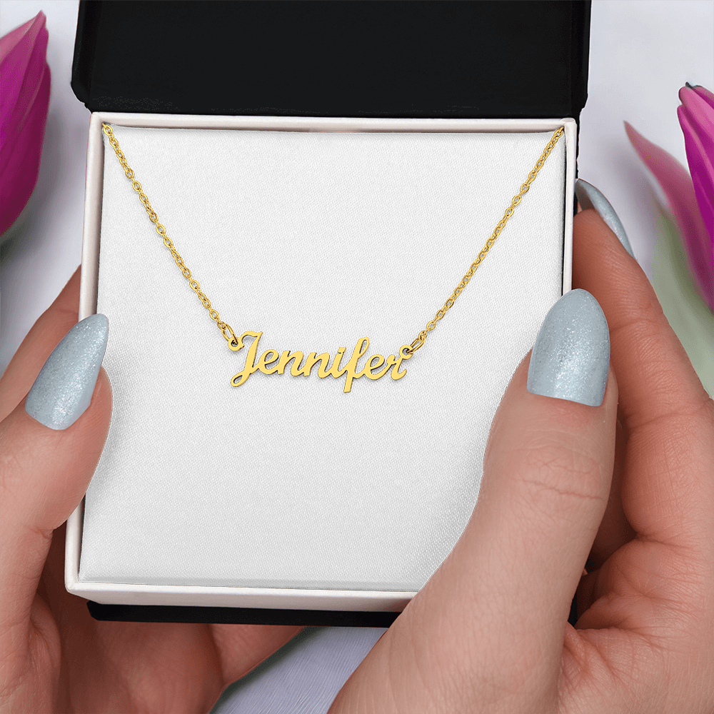 Custom Name Necklace, 18K Gold Plated Name Necklace