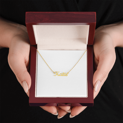 Custom Name Necklace, 18K Gold Plated Name Necklace