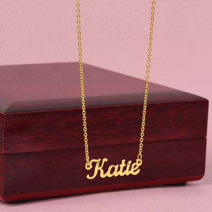 Custom Name Necklace, 18K Gold Plated Name Necklace