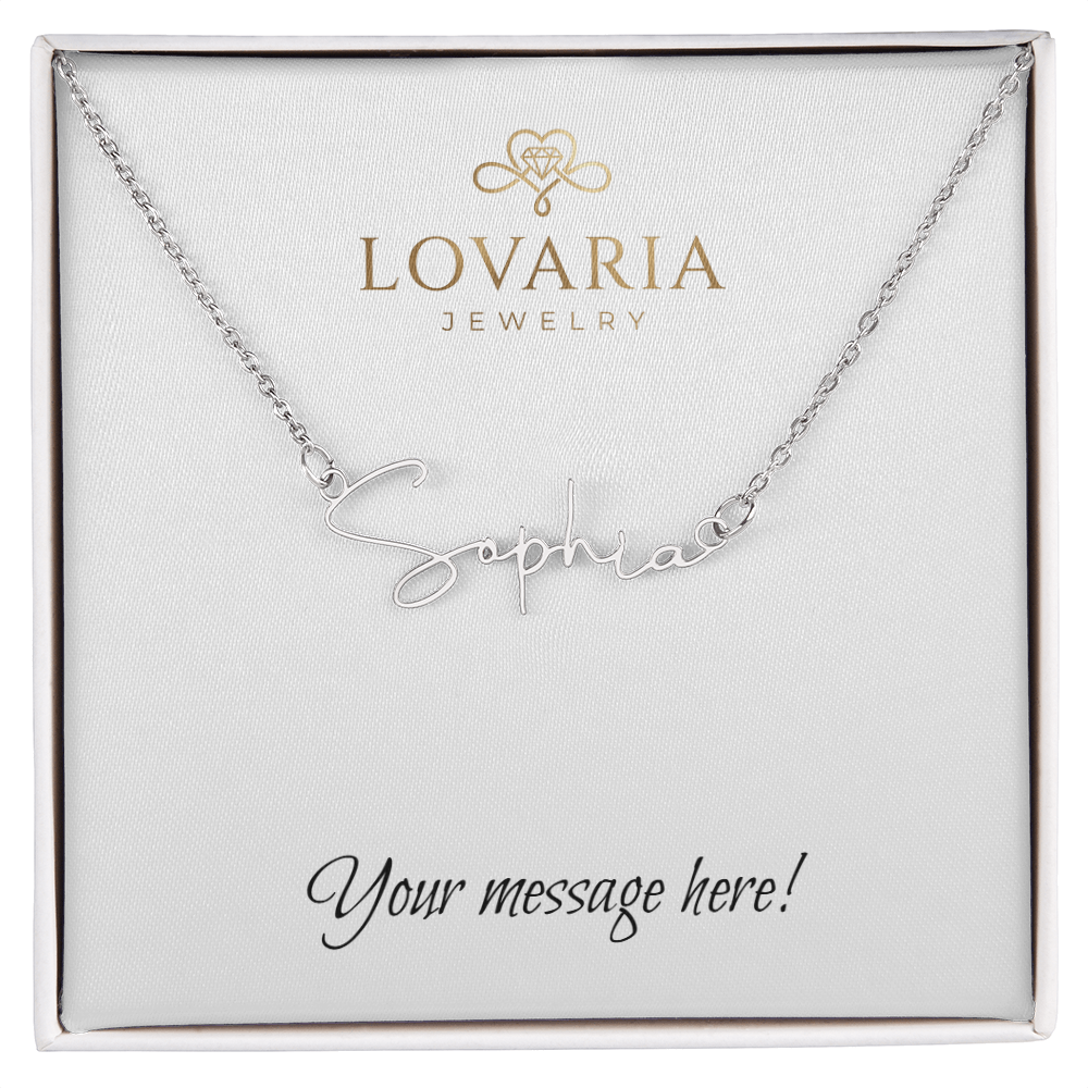 Signature Name Necklace - 18K Yellow Gold Finish