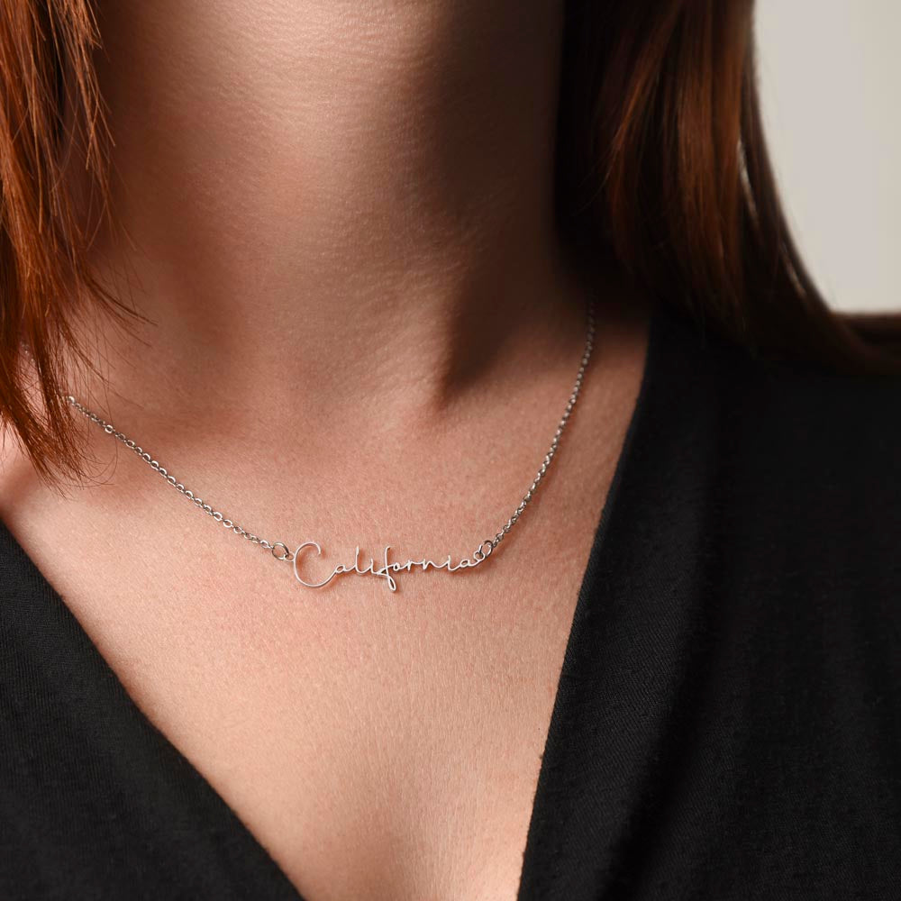 Signature Style Name Necklace, 18K Gold Plated Name Necklace