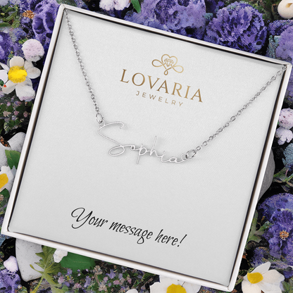 Signature Name Necklace - 18K Yellow Gold Finish