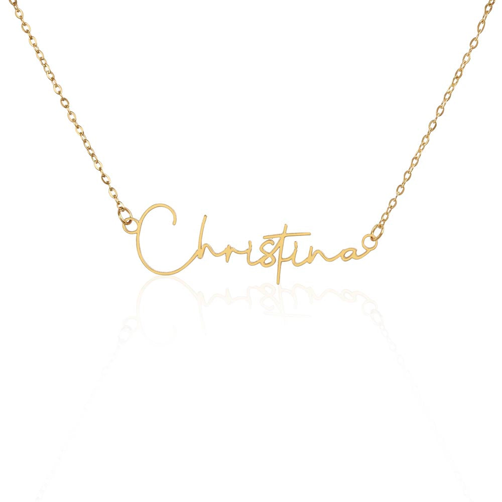 Signature Style Name Necklace, 18K Gold Plated Name Necklace