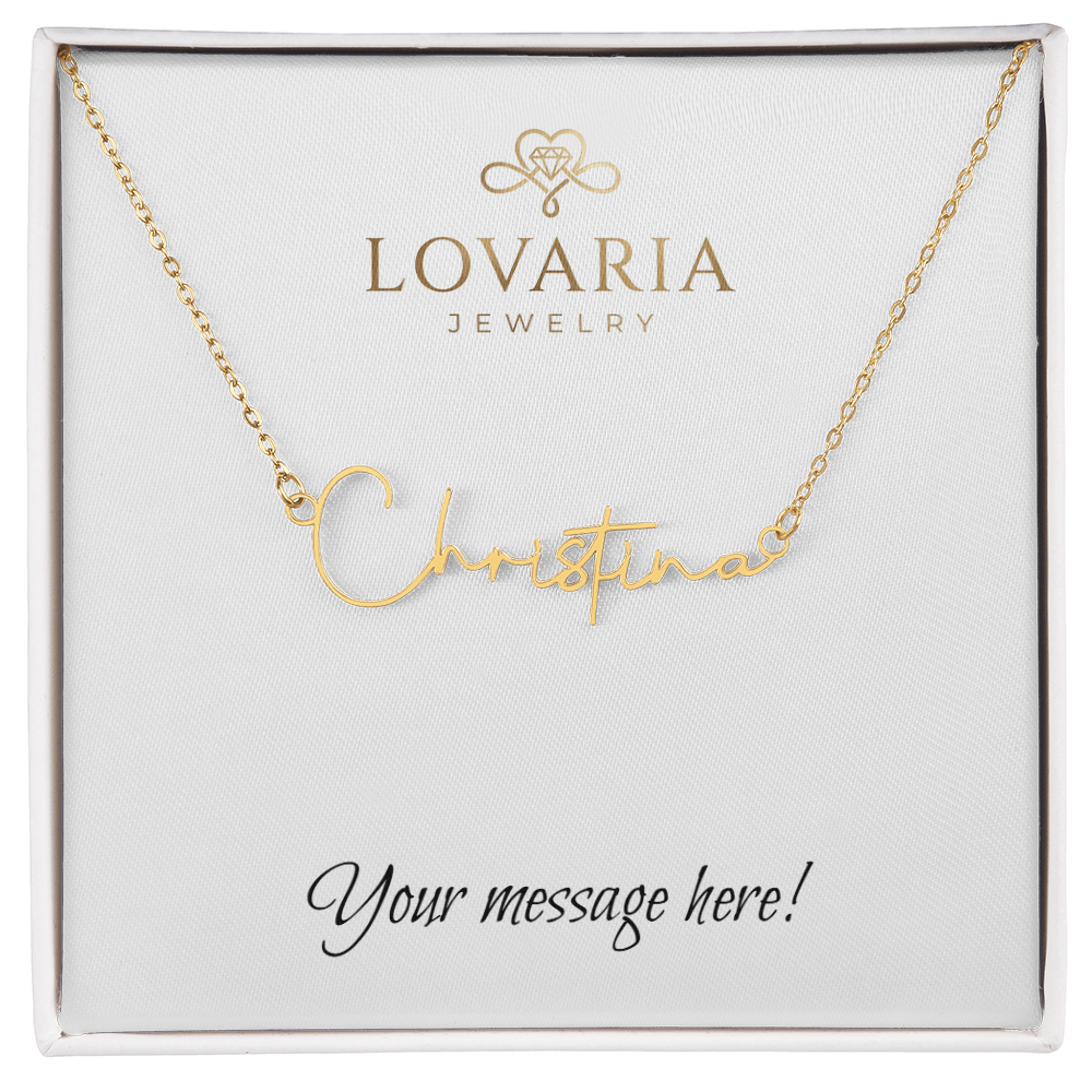 Signature Name Necklace - 18K Yellow Gold Finish
