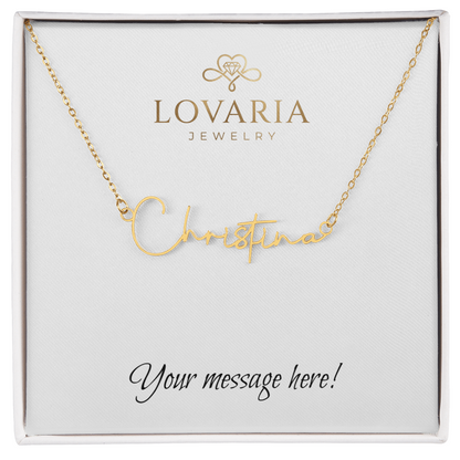 Signature Name Necklace - 18K Yellow Gold Finish