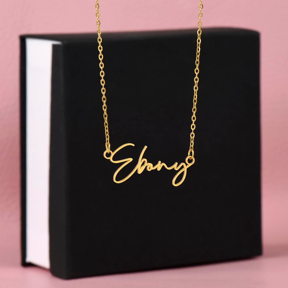 Signature Style Name Necklace, 18K Gold Plated Name Necklace