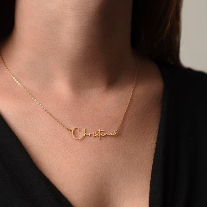 Signature Style Name Necklace, 18K Gold Plated Name Necklace