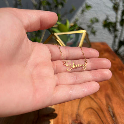 Signature Style Name Necklace, 18K Gold Plated Name Necklace