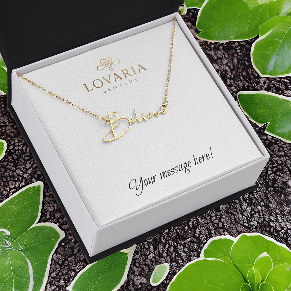 Signature Name Necklace - 18K Yellow Gold Finish