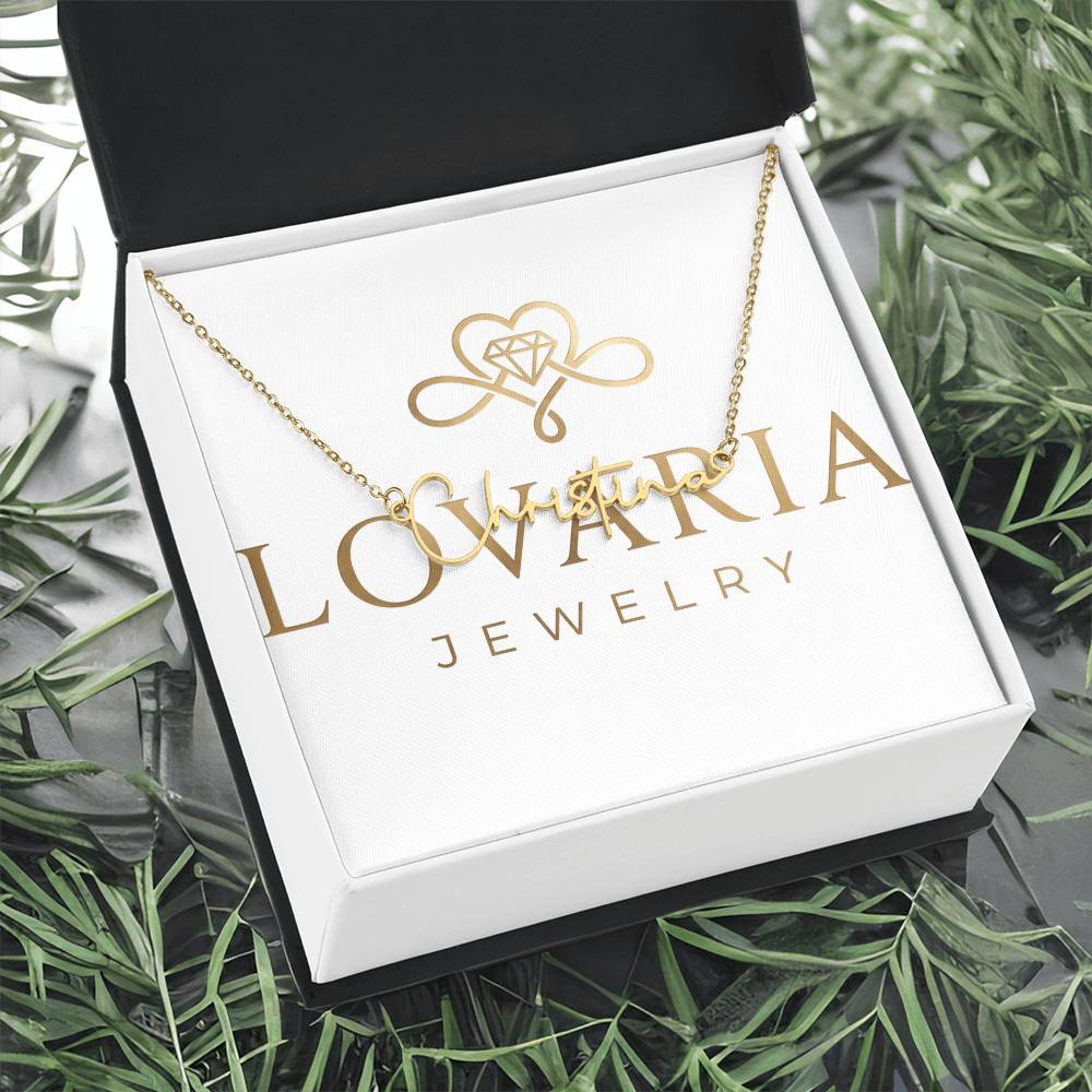 Signature Style Name Necklace, 18K Gold Plated Name Necklace
