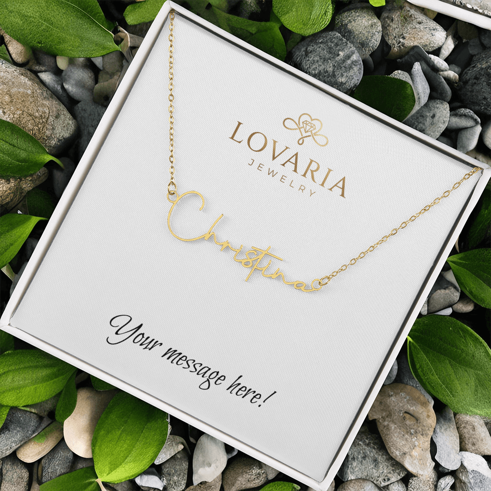 Signature Name Necklace - 18K Yellow Gold Finish