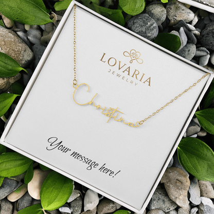 Signature Name Necklace - 18K Yellow Gold Finish