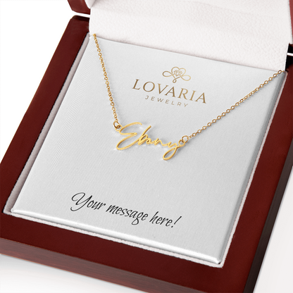 Signature Name Necklace - 18K Yellow Gold Finish