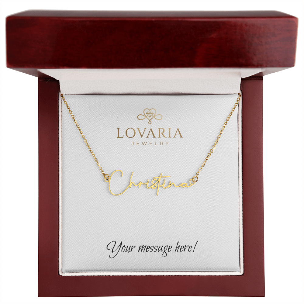 Signature Name Necklace - 18K Yellow Gold Finish